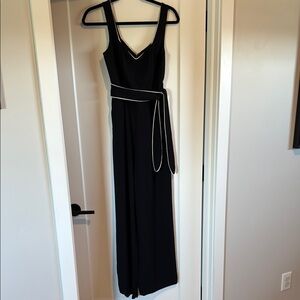 Anthropologie Black Jumpsuit with White Trim